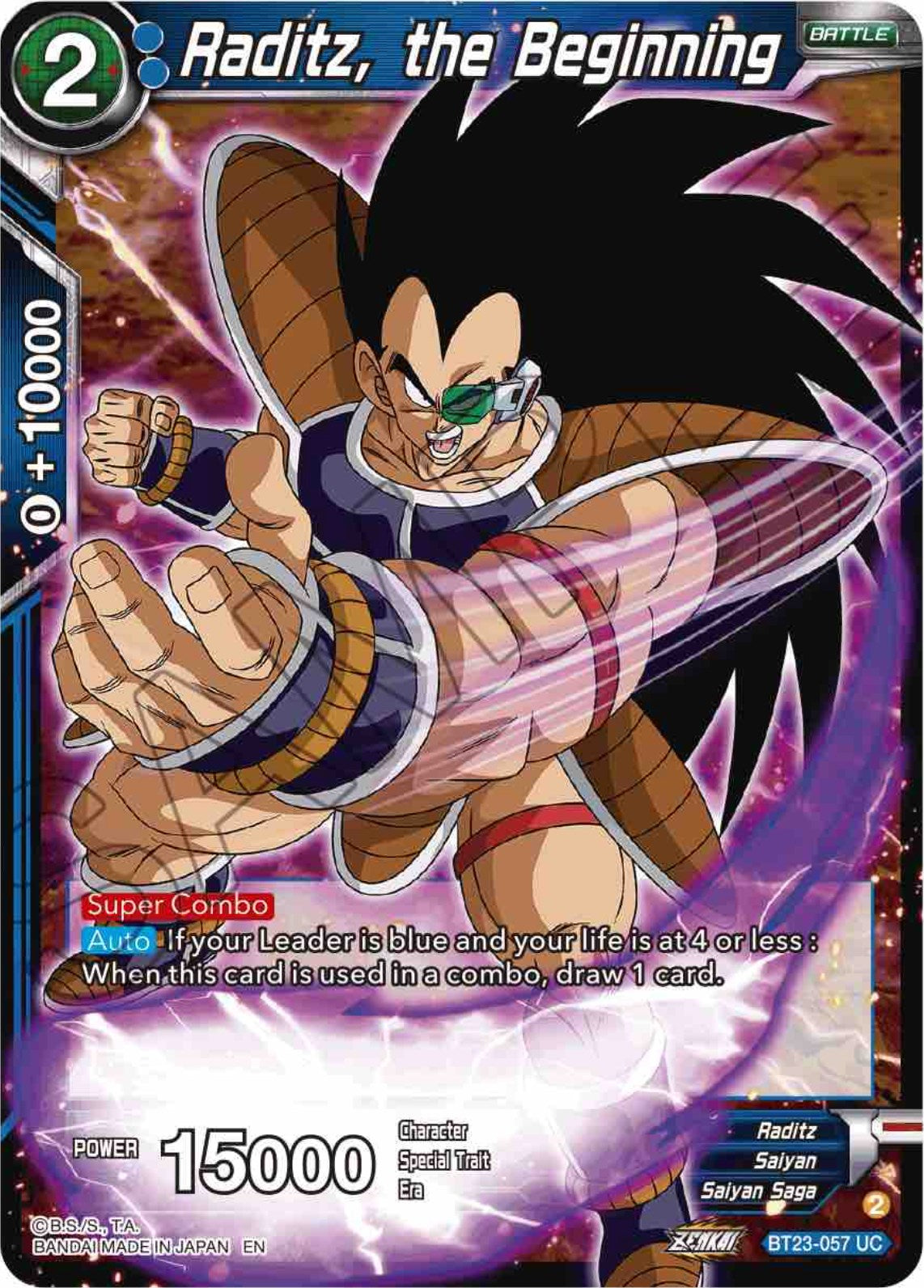 Raditz, the Beginning (BT23-057) [Perfect Combination] | Black Swamp Games