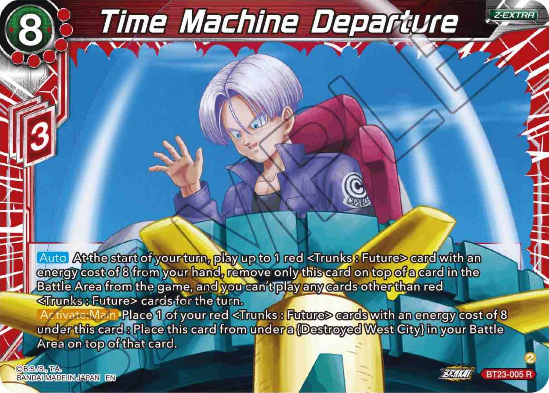 Time Machine Departure (BT23-005) [Perfect Combination] | Black Swamp Games