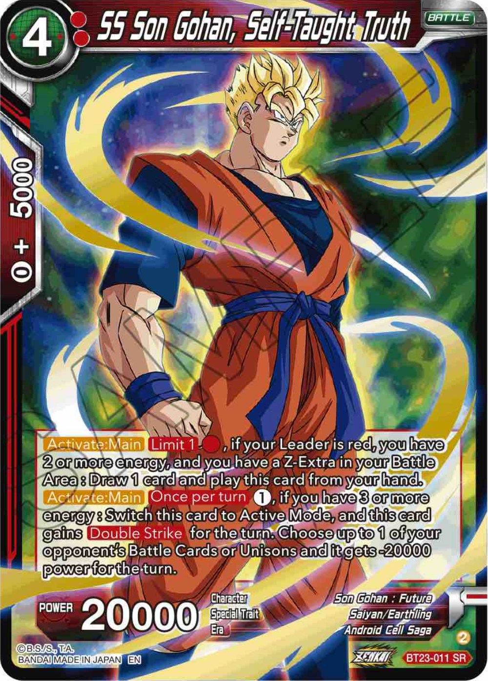 SS Son Gohan, Self-Taught Truth (BT23-011) [Perfect Combination] | Black Swamp Games