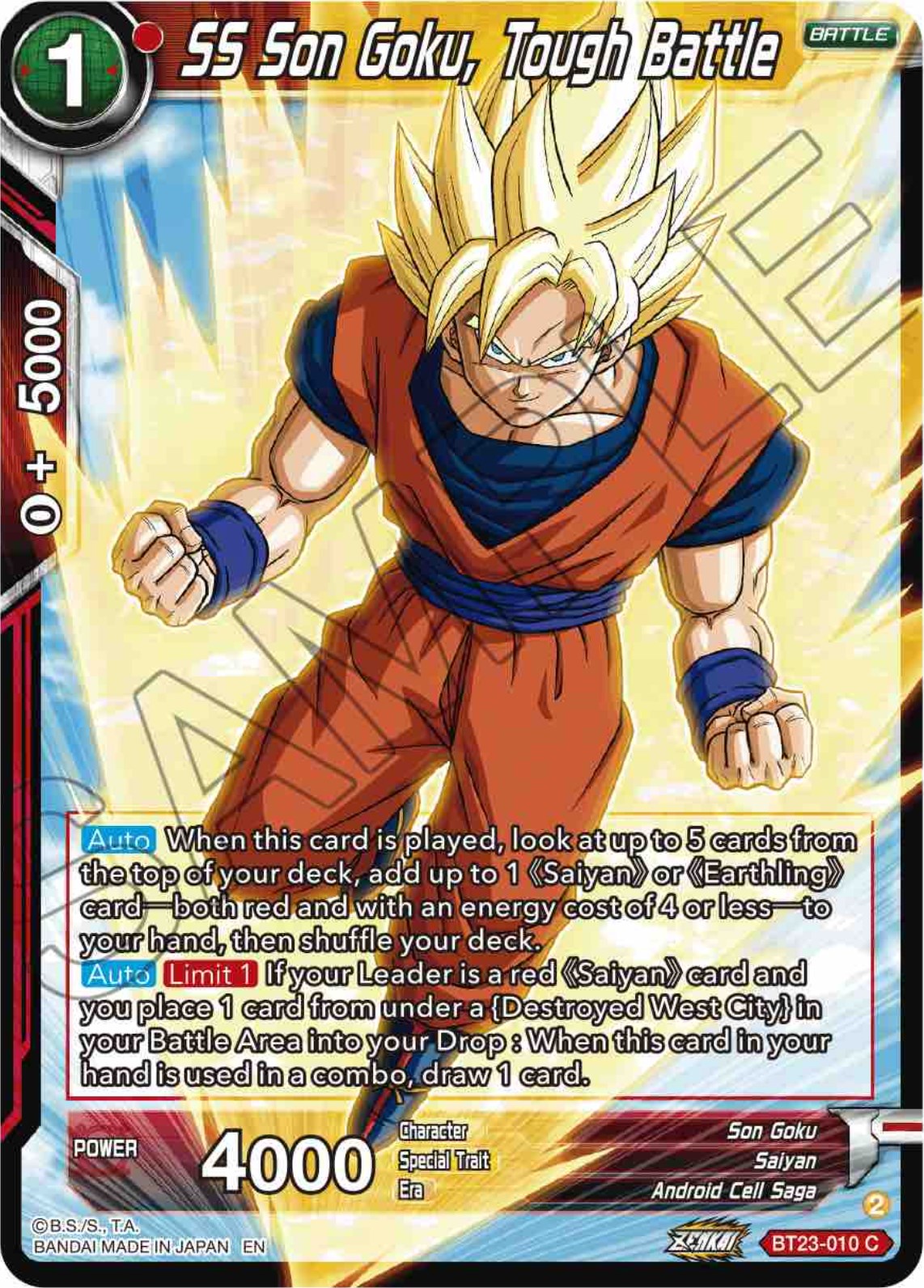 SS Son Goku, Tough Battle (BT23-010) [Perfect Combination] | Black Swamp Games