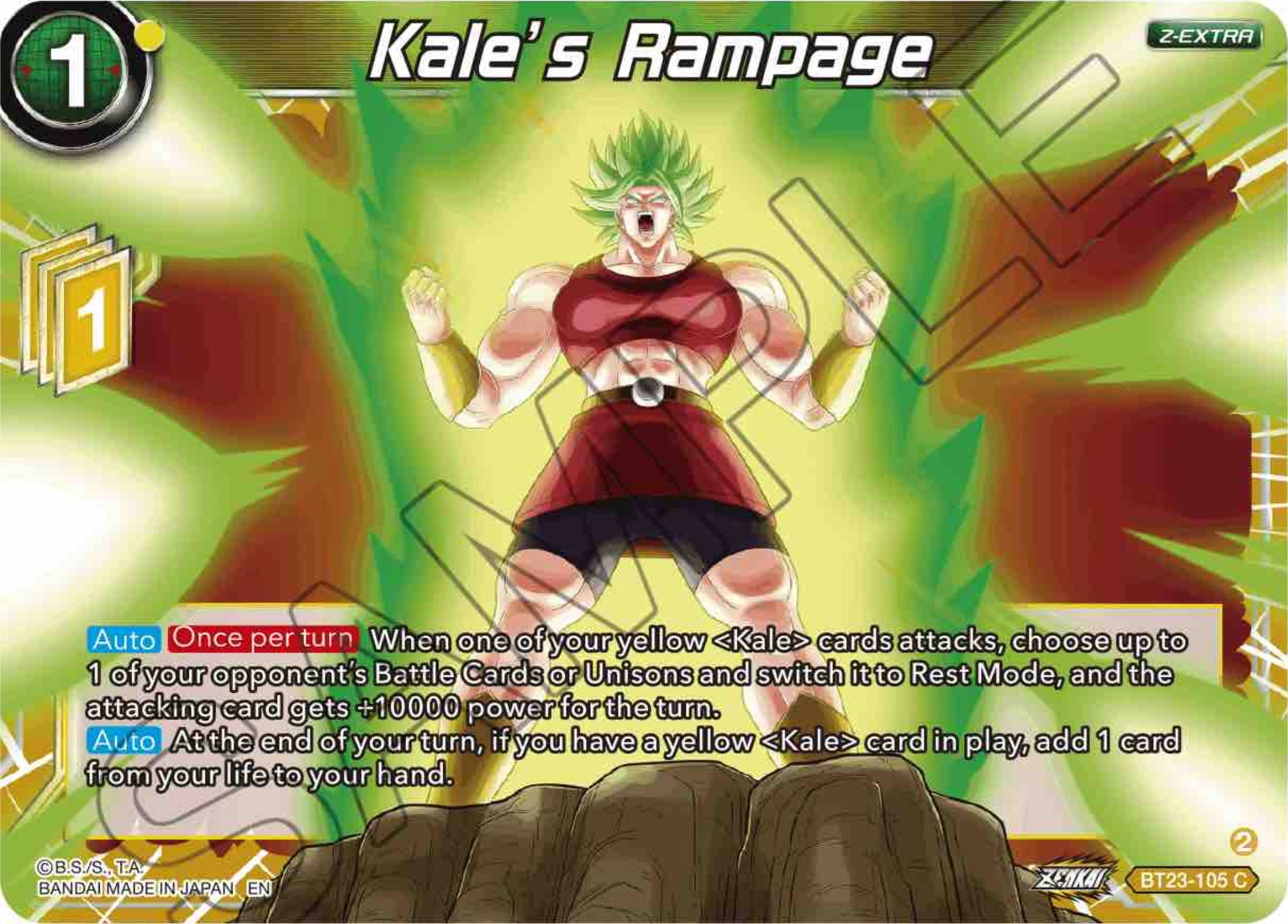Kale's Rampage (BT23-105) [Perfect Combination] | Black Swamp Games