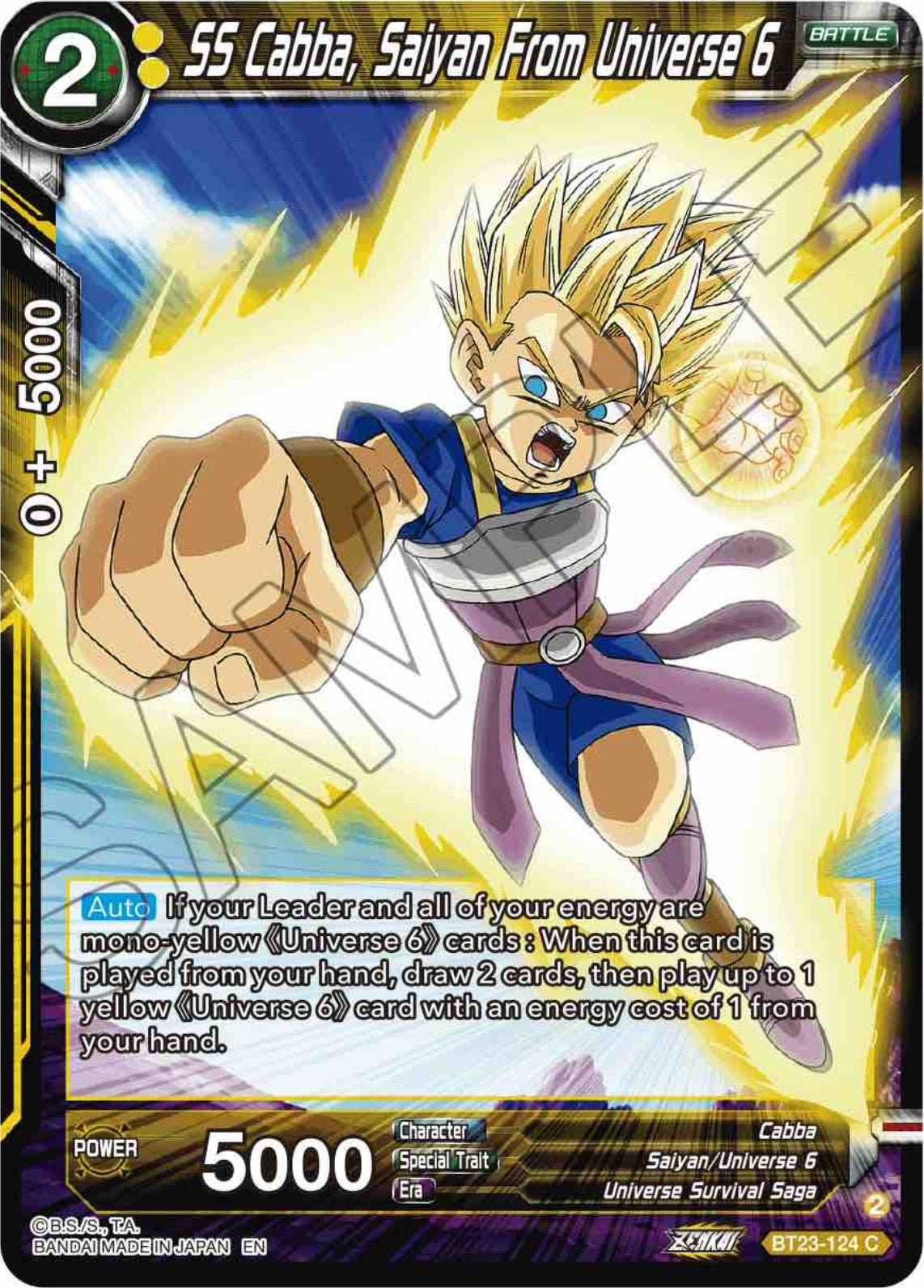 SS Cabba, Saiyan From Universe 6 (BT23-124) [Perfect Combination] | Black Swamp Games