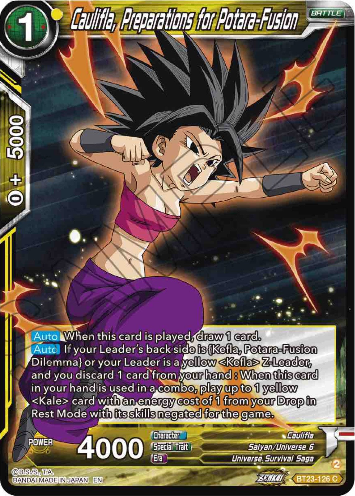 Caulifla, Preparations for Potara-Fusion (BT23-126) [Perfect Combinati Black Swamp Games Caulifla, Preparations for Potara-Fusion (BT23-126) [Perfect Combinati Black Swamp Games