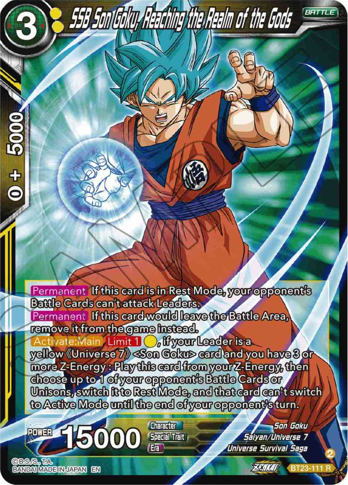 SSB Son Goku, Reaching the Realm of the Gods (BT23-111) [Perfect Combination] | Black Swamp Games