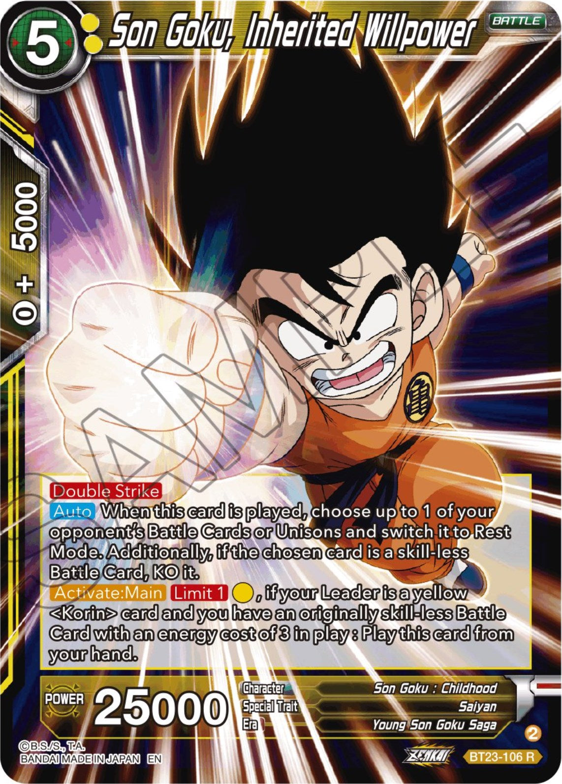 Son Goku, Inherited Willpower (BT23-106) [Perfect Combination] | Black Swamp Games