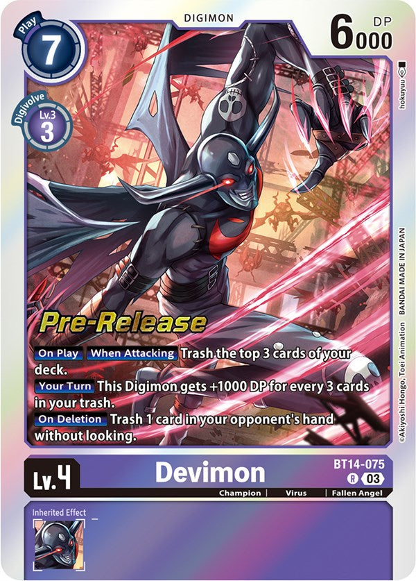Devimon [BT14-075] [Blast Ace Pre-Release Cards] | Black Swamp Games