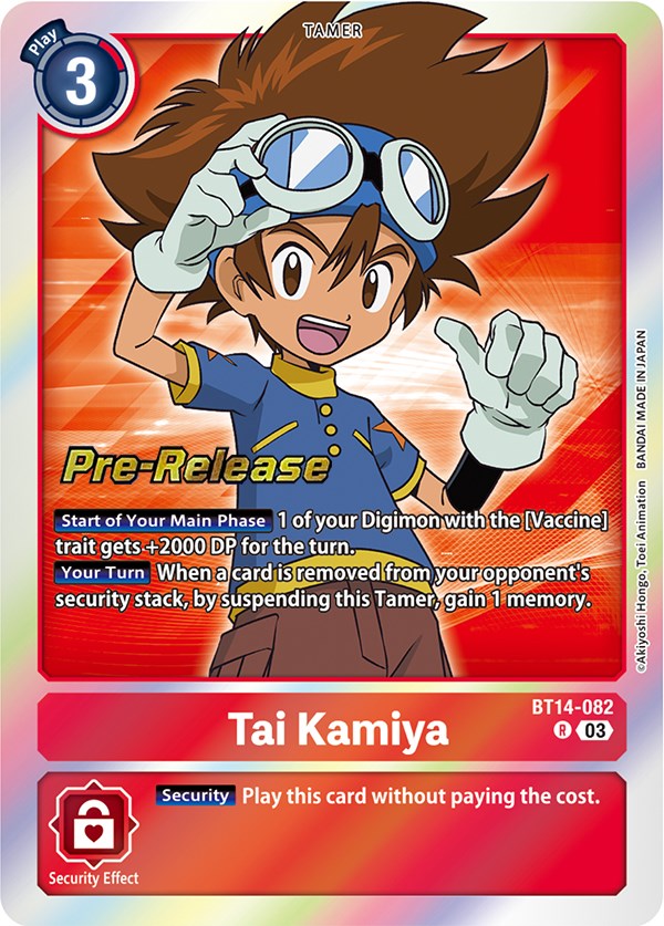 Tai Kamiya [BT14-082] [Blast Ace Pre-Release Cards] | Black Swamp Games