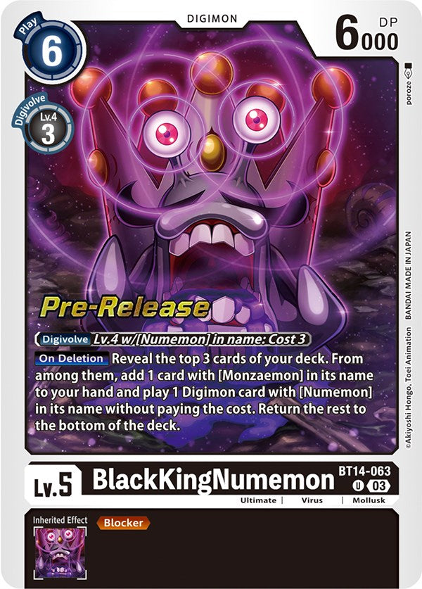 BlackKingNumemon [BT14-063] [Blast Ace Pre-Release Cards] | Black Swamp Games