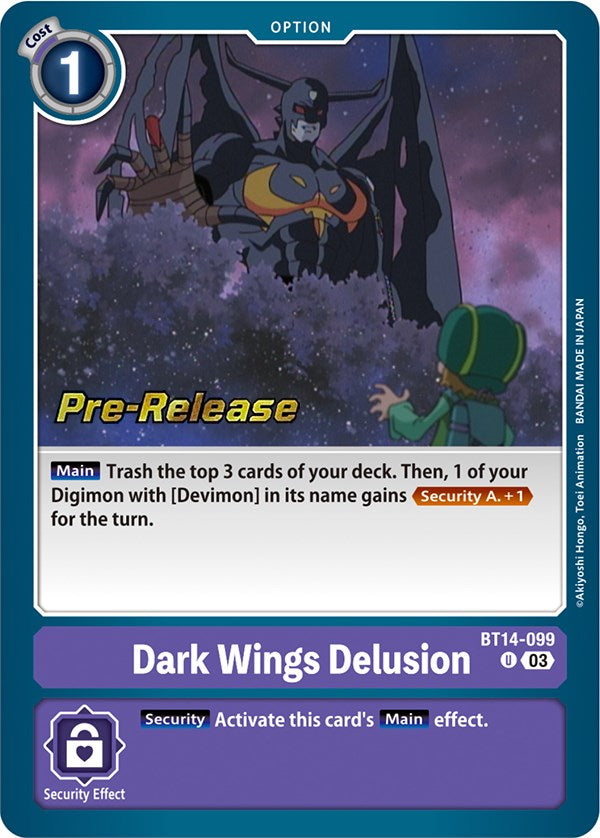 Dark Wings Delusion [BT14-099] [Blast Ace Pre-Release Cards] | Black Swamp Games