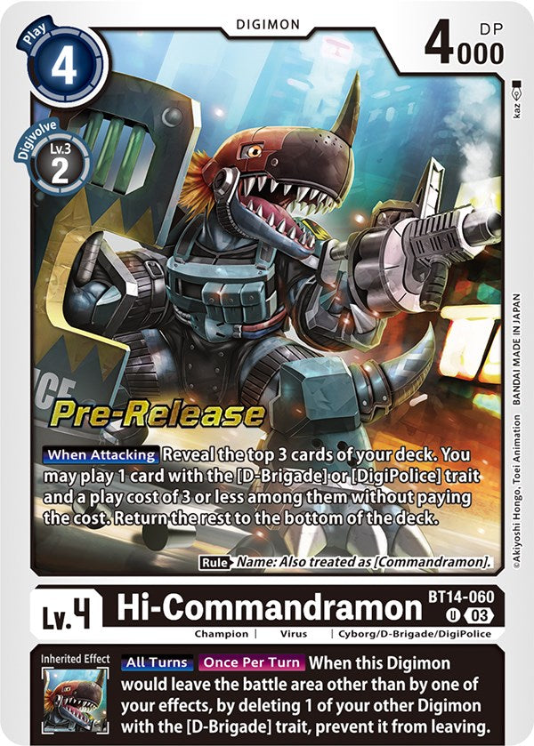 Hi-Commandramon [BT14-060] [Blast Ace Pre-Release Cards] | Black Swamp Games