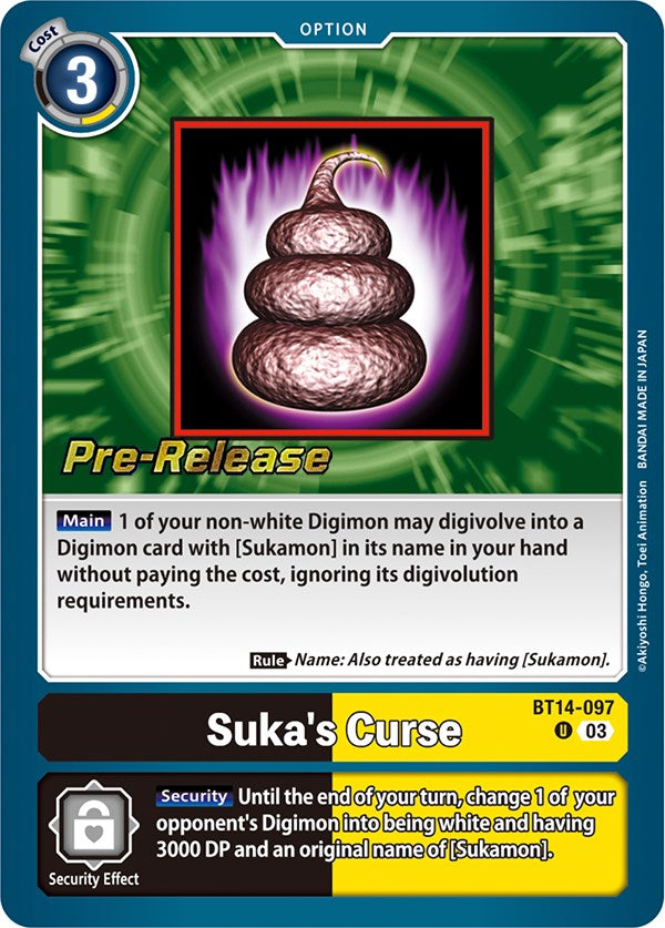 Suka's Curse [BT14-097] [Blast Ace Pre-Release Cards] | Black Swamp Games