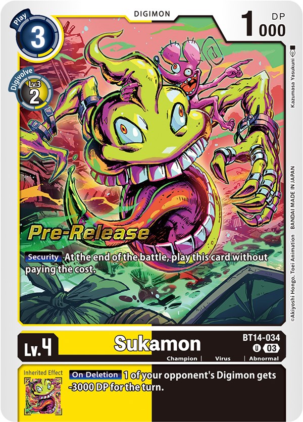 Sukamon [BT14-034] [Blast Ace Pre-Release Cards] | Black Swamp Games
