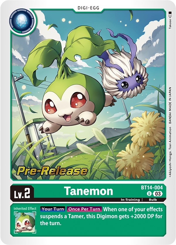 Tanemon [BT14-004] [Blast Ace Pre-Release Cards] | Black Swamp Games