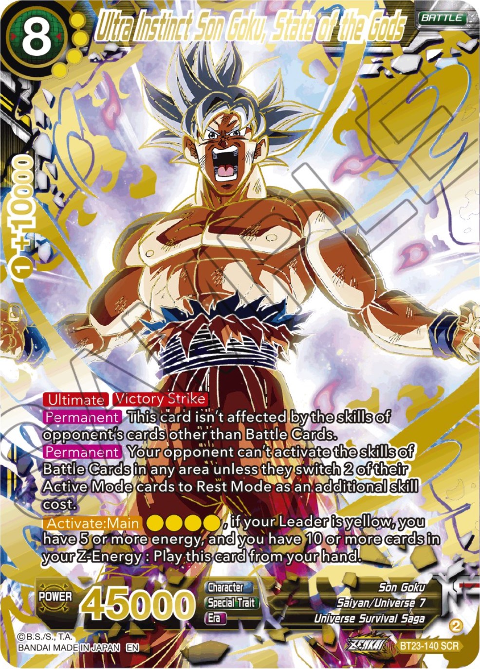 Ultra Instinct Son Goku, State of the Gods (BT23-140) [Perfect Combination] | Black Swamp Games