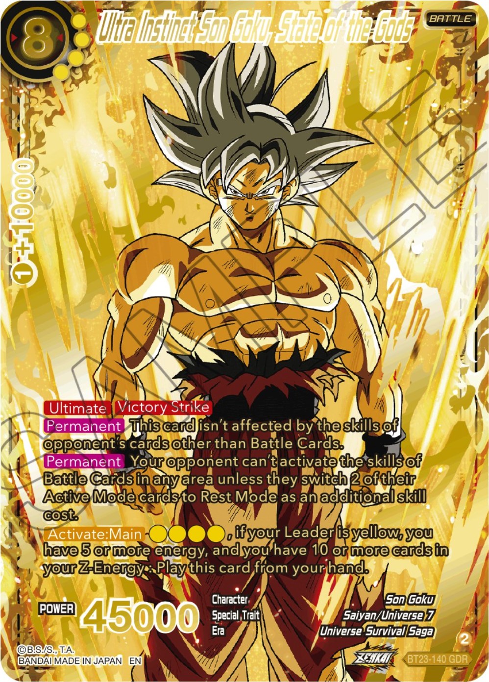 Ultra Instinct Son Goku, State of the Gods (GDR) (BT23-140) [Perfect Combination] | Black Swamp Games