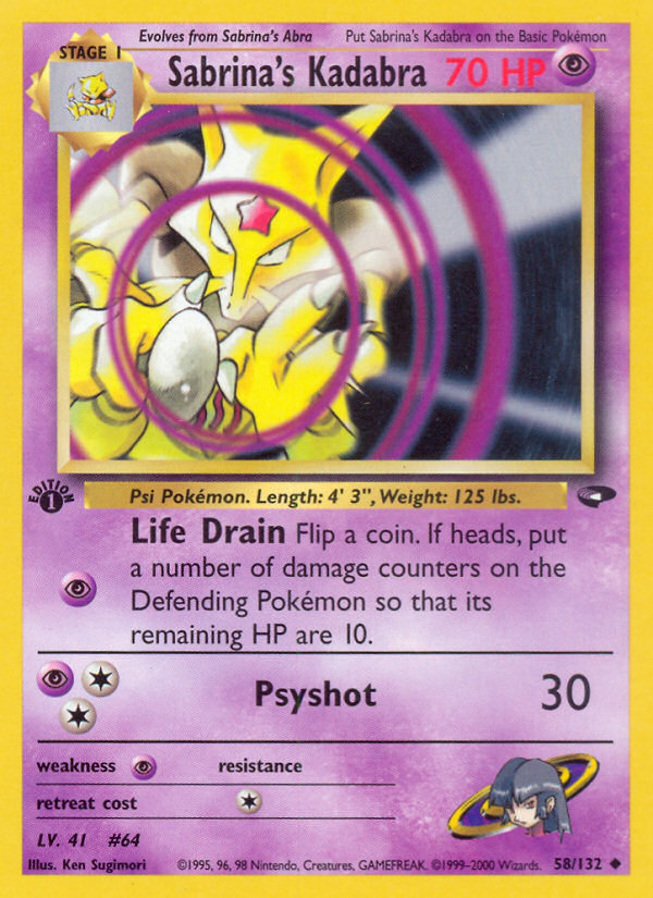 Sabrina's Kadabra (58/132) [Gym Challenge 1st Edition] | Black Swamp Games