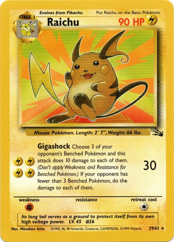 Raichu (29/62) [Fossil Unlimited] | Black Swamp Games