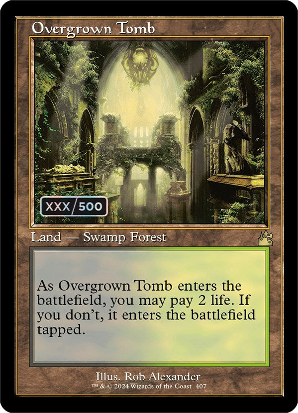 Overgrown Tomb (Retro) (Serialized) [Ravnica Remastered] | Black Swamp Games