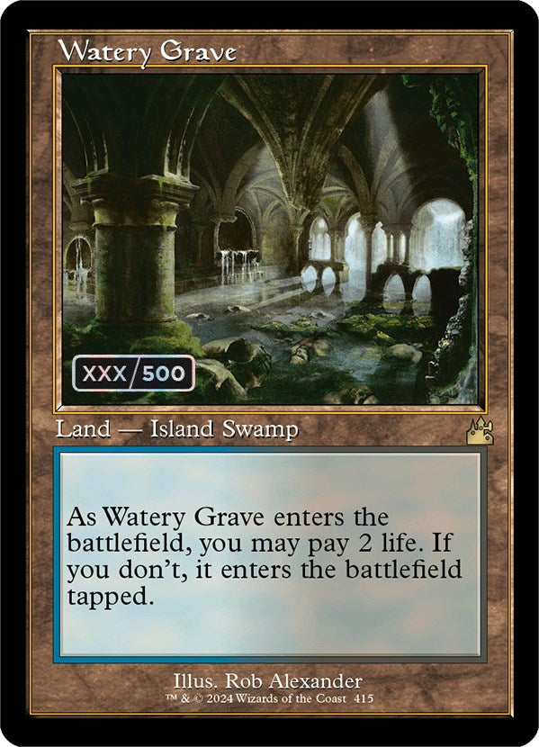 Watery Grave (Retro) (Serialized) [Ravnica Remastered] | Black Swamp Games