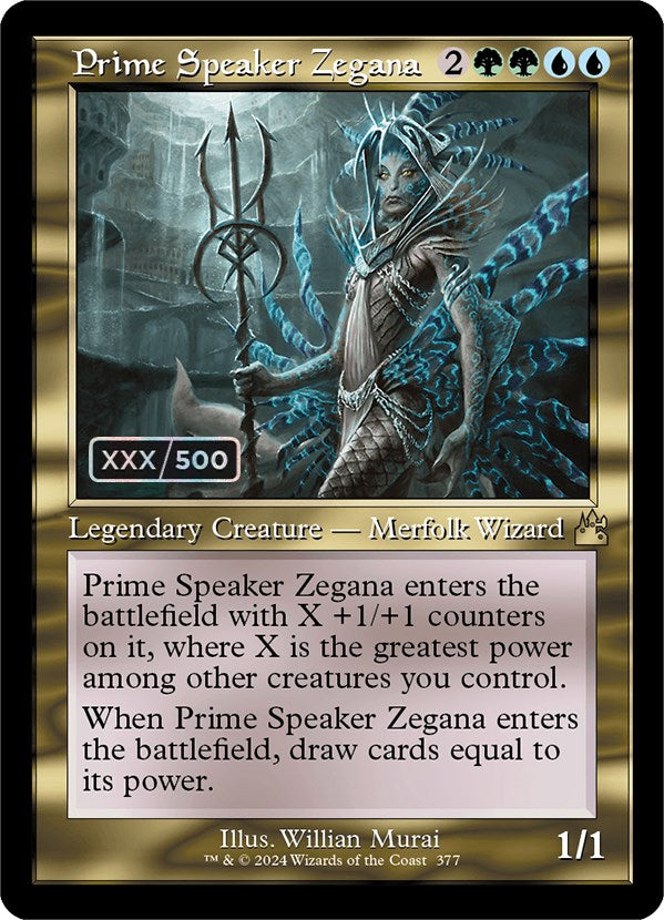 Prime Speaker Zegana (Retro) (Serialized) [Ravnica Remastered] | Black Swamp Games