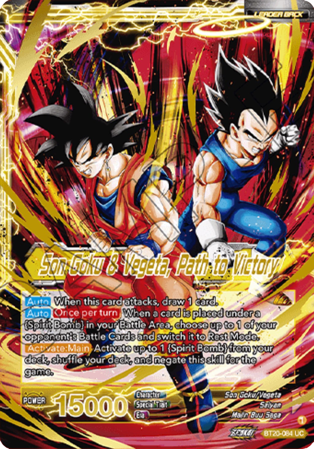 SS Vegito // Son Goku & Vegeta, Path to Victory (Giant Card) (BT20-084) [Oversized Cards] | Black Swamp Games