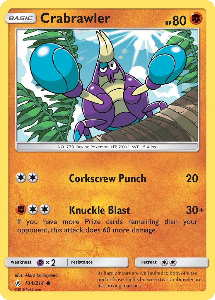 Crabrawler (104/214) [Sun & Moon: Unbroken Bonds] | Black Swamp Games