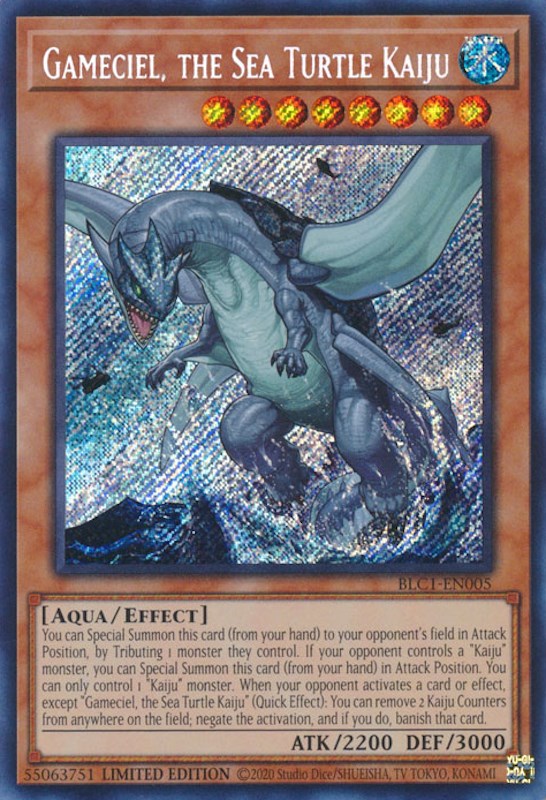 Gameciel, the Sea Turtle Kaiju [BLC1-EN005] Secret Rare | Black Swamp Games