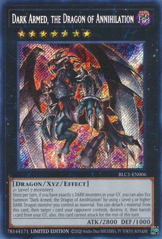 Dark Armed, the Dragon of Annihilation [BLC1-EN006] Secret Rare | Black Swamp Games