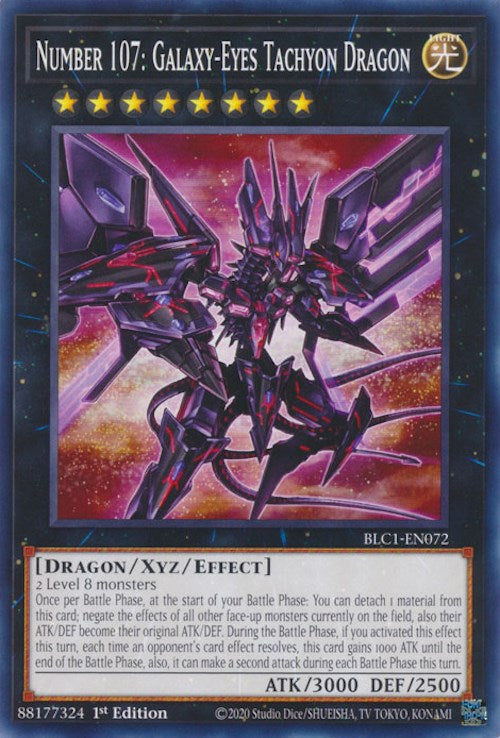 Number 107: Galaxy-Eyes Tachyon Dragon [BLC1-EN072] Common | Black Swamp Games