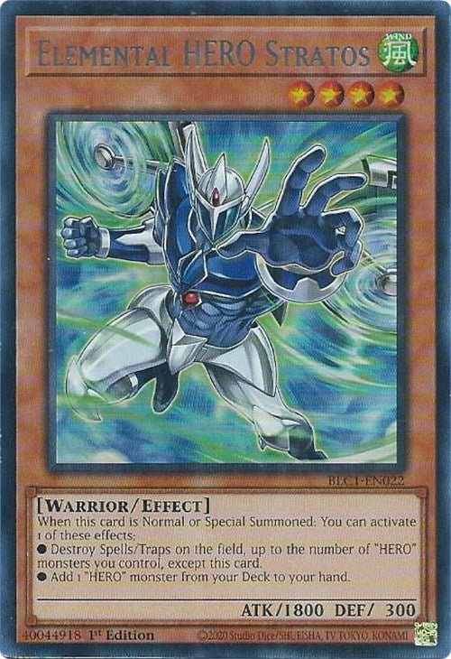 Elemental HERO Stratos (Alternate Art) (Silver) [BLC1-EN022] Ultra Rare | Black Swamp Games