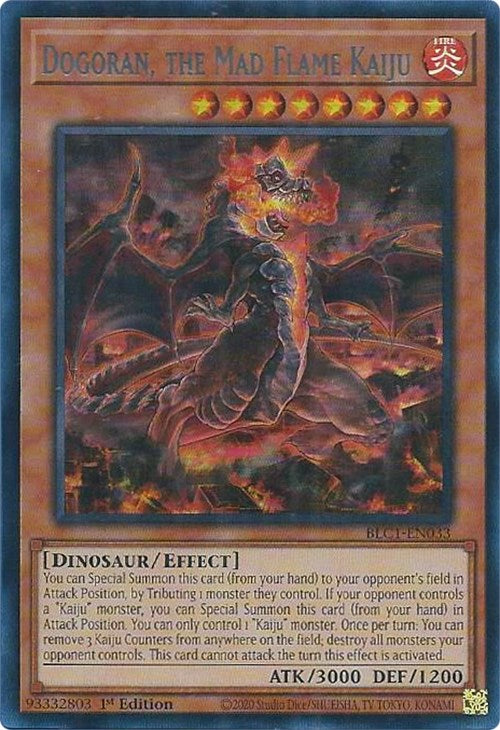 Dogoran, the Mad Flame Kaiju (Silver) [BLC1-EN033] Ultra Rare | Black Swamp Games