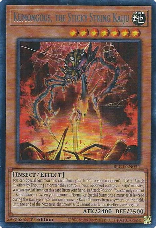 Kumongous, the Sticky String Kaiju (Silver) [BLC1-EN034] Ultra Rare | Black Swamp Games