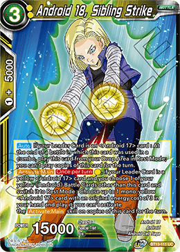 Android 18, Sibling Strike (Uncommon) [BT13-111] | Black Swamp Games