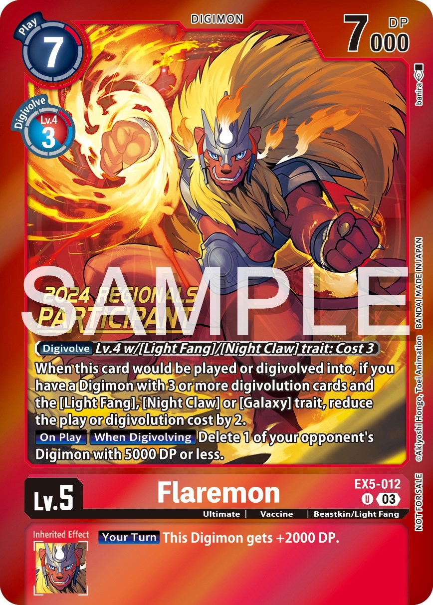 Flaremon [EX5-012] (2024 Regionals Participant) [Animal Colosseum Promos] | Black Swamp Games