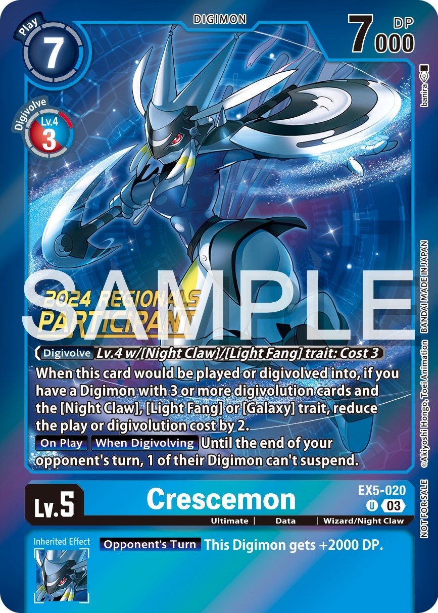 Crescemon [EX5-020] (2024 Regionals Participant) [Animal Colosseum Promos] | Black Swamp Games