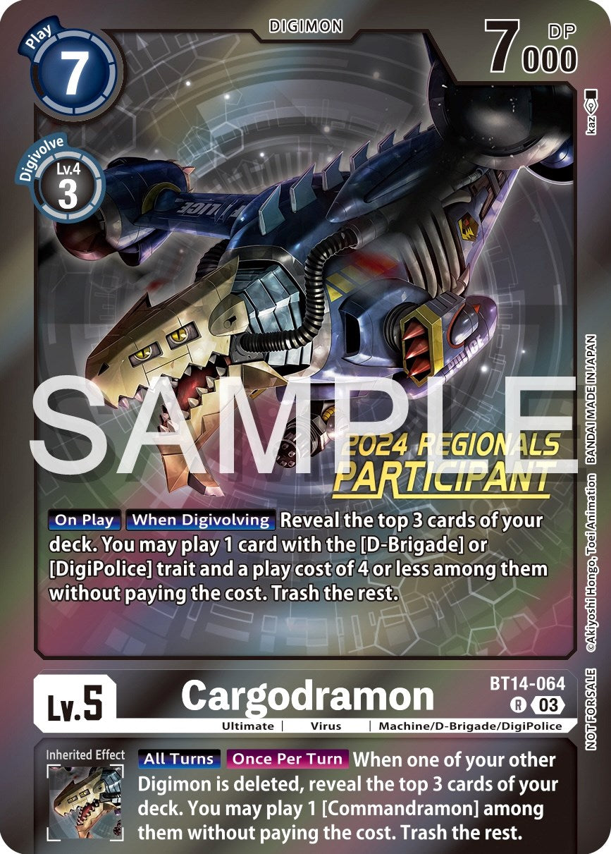 Cargodramon [BT14-064] (2024 Regionals Participant) [Blast Ace Promos] | Black Swamp Games
