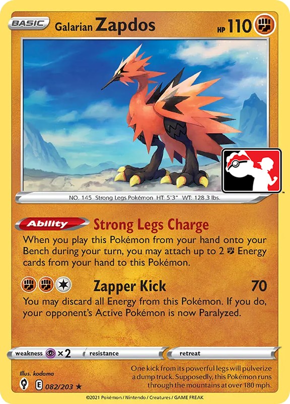 Galarian Zapdos (082/203) [Prize Pack Series One] | Black Swamp Games