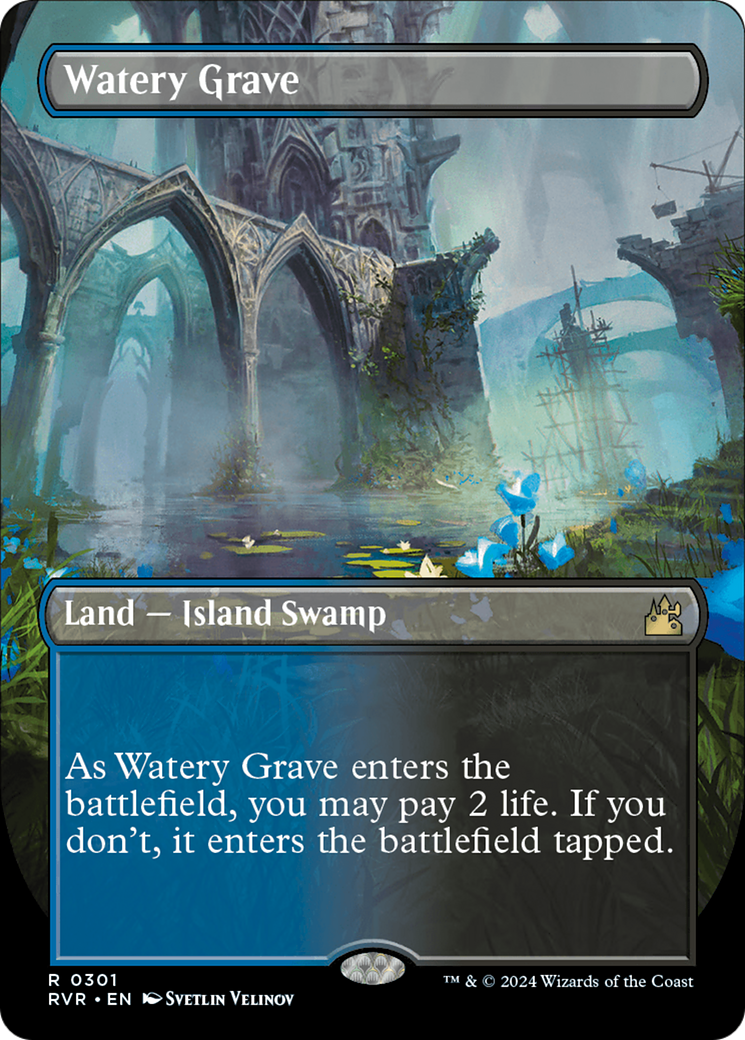 Watery Grave (Borderless) [Ravnica Remastered] | Black Swamp Games