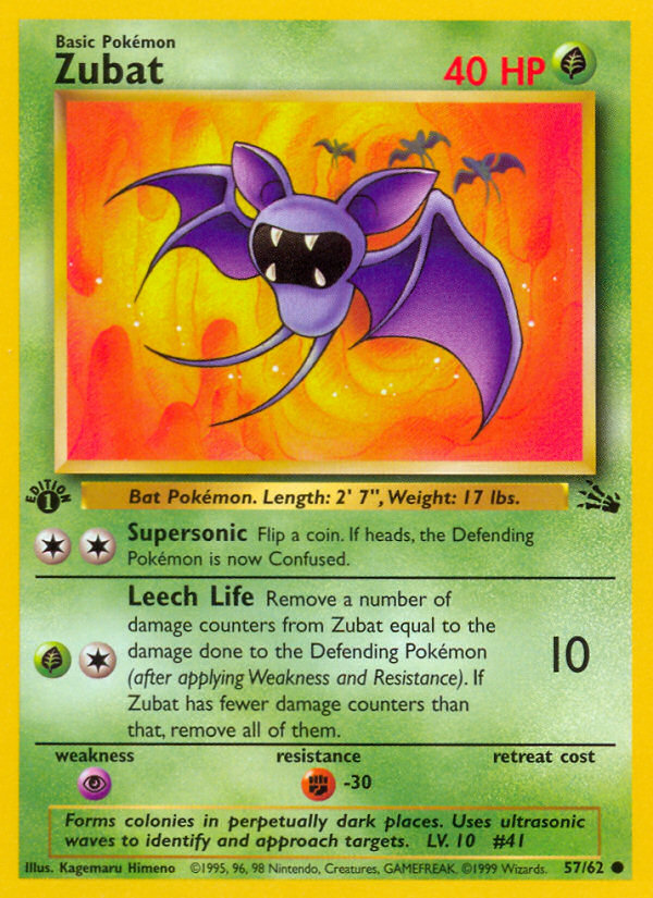 Zubat (57/62) [Fossil 1st Edition] | Black Swamp Games