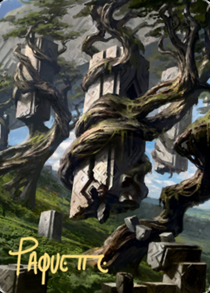 Forest 2 Art Card (Gold-Stamped Signature) [Zendikar Rising Art Series] | Black Swamp Games