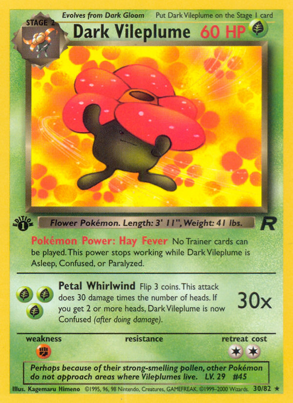 Dark Vileplume (30/82) [Team Rocket 1st Edition] | Black Swamp Games