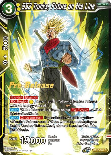 SS2 Trunks, Future on the Line (BT16-081) [Realm of the Gods Prerelease Promos] | Black Swamp Games