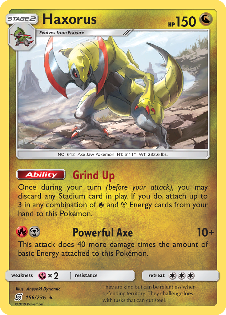 Haxorus (156/236) [Sun & Moon: Unified Minds] | Black Swamp Games