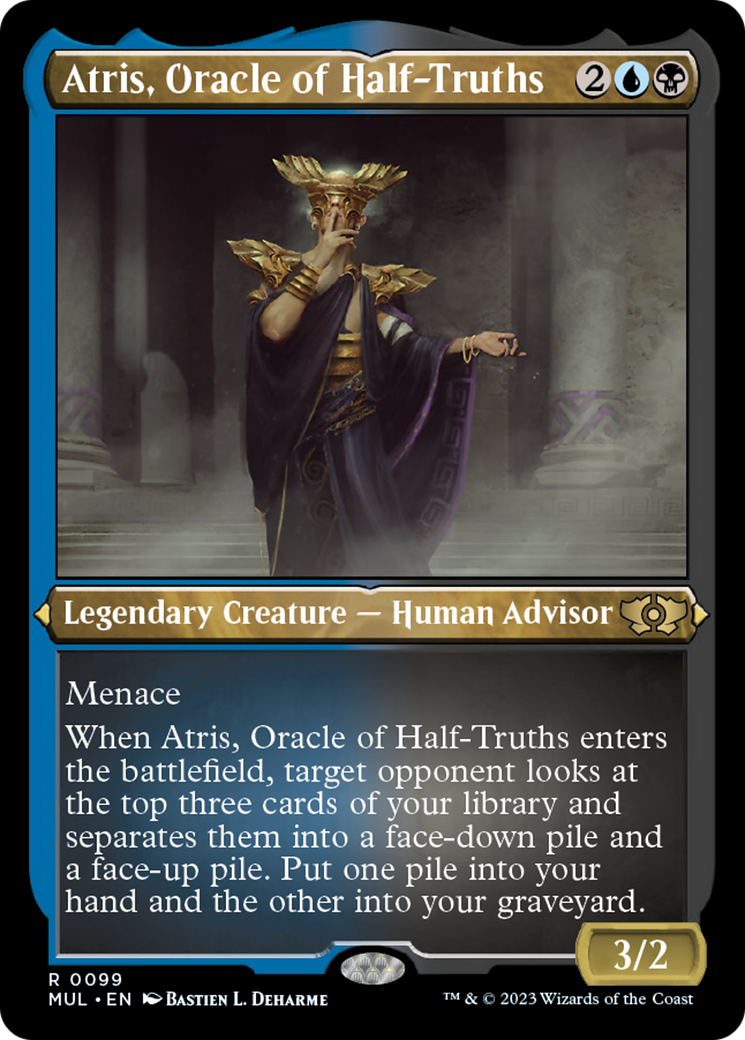 Atris, Oracle of Half-Truths (Foil Etched) [Multiverse Legends] | Black Swamp Games