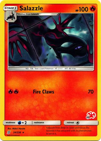 Salazzle (34/236) (Charizard Stamp #23) [Battle Academy 2020] | Black Swamp Games