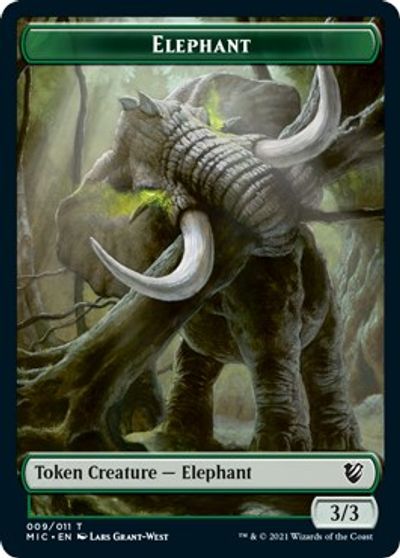 Elephant // Spirit Double-sided Token [Innistrad: Midnight Hunt Commander] | Black Swamp Games