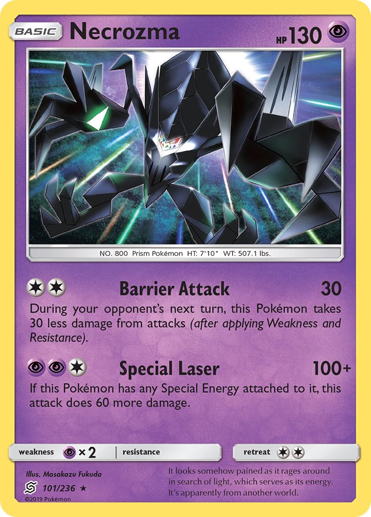 Necrozma (101/236) (Cracked Ice Holo) (Theme Deck Exclusive) [Sun & Moon: Unified Minds] | Black Swamp Games