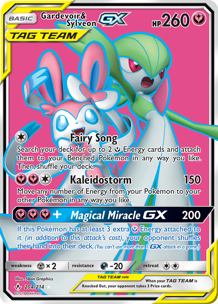 Gardevoir & Sylveon GX (204/214) [Sun & Moon: Unbroken Bonds] | Black Swamp Games