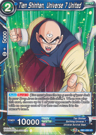 Tien Shinhan, Universe 7 United (DB1-026) [Dragon Brawl] | Black Swamp Games