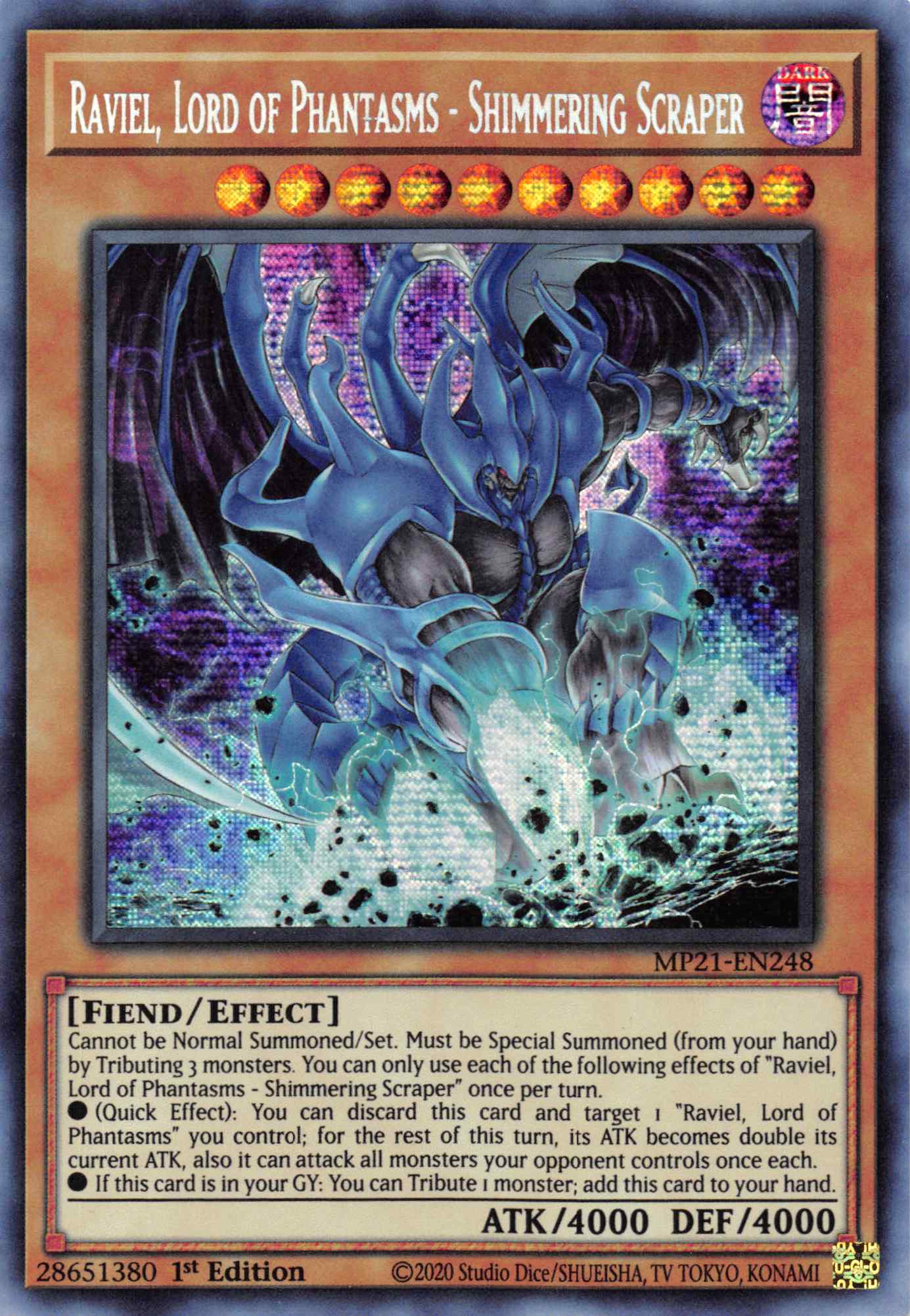 Raviel, Lord of Phantasms - Shimmering Scraper [MP21-EN248] Prismatic Secret Rare | Black Swamp Games